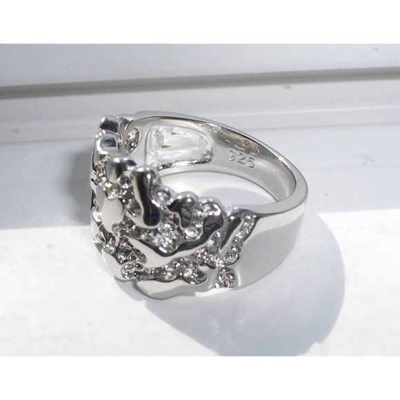 925 STERLING SILVER Men’s High Polished Nugget Ring Sizes 8-15 - Picture 10 of 16